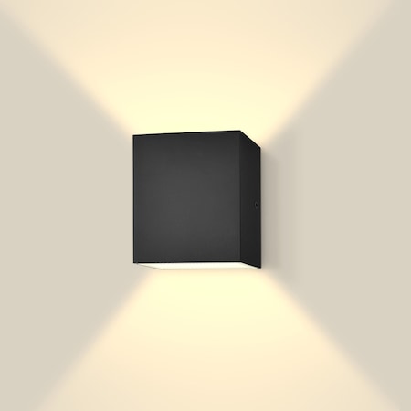 Luxrite Luxrite Square LED Up and Down Wall Sconce, Metal, 5CCT 2700K-5000K, 15W, 1000LM, IP65, ETL - Black LR40312-1PK